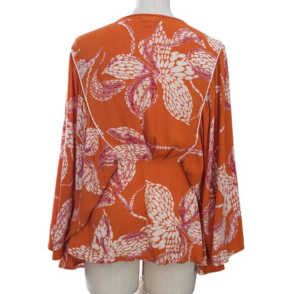 Maurices Boho Floral Peasant Top Lightweight Flowy Blouse Womens Size 1X - Picture 2 of 6